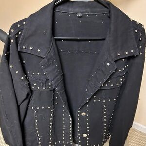 Studded Black Denim Jacket